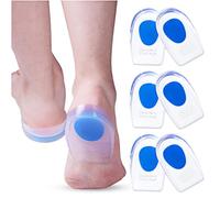 JIAHAO HOT 3 Pair Gel Heel Cups Plantar Fasciitis Inserts - Silicone Gel Heel Pads for Heel Pain, Bone Spur & Achilles Pain, Gel Heel Cushions and Cups, Pad & Shock Absorbing Support