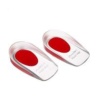 JIAHAO HOT Silicone Gel Heel Cups, Shoe Inserts Silica Gel Pads Insole for Plantar Fasciitis, Bone Spurs Pain Relief, Sore Heel Pain, Achilles Pain and Foot Care Red