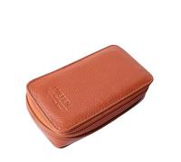 JIAHAO Leather Travel Storage Case for Electric Shavers, Portable Protective Cover, Brown, 3-Piece Set