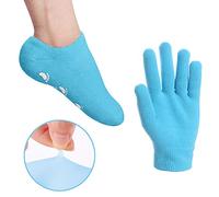 JIAHAO Moisturizing Spa Gloves and Socks for Dry Feet,Thermoplastic Gel Repair to Heal Eczema Cracked Skin Calluses Cuticles, Gel Lining Infused with Essential Oils Vitamins to Soften Skin
