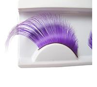 JIAHAO New Sexy Fun Ladies Styles Handmade Reusable Long Thick Fancy Party Feather False Eyelashes Makeup Eye Lashes (Purple)