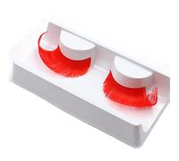 JIAHAO New Sexy Fun Ladies Styles Handmade Reusable Long Thick Fancy Party Feather False Eyelashes Makeup Eye Lashes (Red)