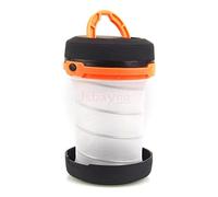 JIAHAO Solar LED Camping Lantern USB Rechargeable Flashlight Torch Mini Lamp with Handle Collapsible Rainproof Outdoor Lights 900mAh Built-in Battery (Orange)