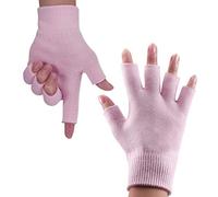 JIAHAO Womens Gel Moisturizing Gloves Day Night Instantly Repair Eczema Dry Rough and Cracked Hands Gel Lining Infused with Essential Oils and Vitamins Pink