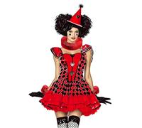 JIAHG 2Pcs Vintage Pleated Satin Ruff Collar with Wrist Cuffs Set, Renaissance Medieval Costume Neck Ruffle for Clown Cosplay, Halloween, Escape Room, Hen Party, Carnival (Red)