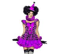 JIAHG 2Pcs Vintage Pleated Satin Ruff Collar with Wrist Cuffs Set, Renaissance Medieval Costume Neck Ruffle for Clown Cosplay, Halloween, Escape Room, Hen Party, Carnival (Purple)