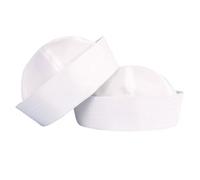 JIAHG 2pcs White Sailor Hats Navy Captain Hat Yacht Cap for Adults Teens Halloween Costume Career Day Cosplay Dress Up Party