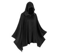 JIAHG Adult Halloween Warm Hooded Cloak Winter Soft Velvet Cape Medieval Vintage Dress Up Cozy Cloak Cosplay Costume Fancy Dress Accessory Role Play Prop for Halloween Christmas Party