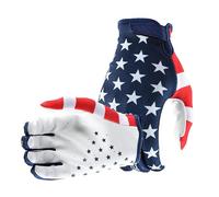 JIAHG American Flag Cycling Gloves for Men & Women Summer Motorcycle Riding Gloves MTB Motocross Gloves Anti-Slip Touchscreen Sports Gloves for Biking Racing (White, XL)