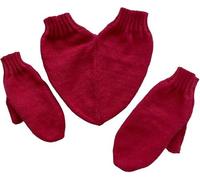 JIAHG Couples Hand-Holding Heart Mittens Cosy Knit Matching Winter Gloves Lovers Warm Mitts Unisex Hands Warmer Christmas Valentine Gift (Red)