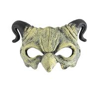 JIAHG Halloween Half Face Mask Scary Animal Mask Demon Half Mask Easter Horror Headwear Shofar Half Face Headdress for Halloween Carnival Party Costume