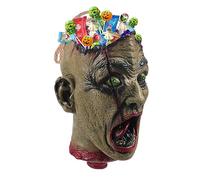 JIAHG Halloween Scary Zombie Head Shape Candy Bowl Holder Spooky Trick or Treat Hanging Candy Bag Reusable Handles Candy Sack Halloween Party Vampire Supplies Gift Creepy Decorations Prank Props
