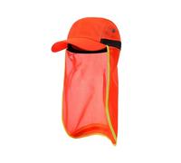 JIAHG Hi-Vis Sun Protection Neck Flap Baseball Cap Breathable Mesh Visibility Reflective Strips Worker Sun Hat for Outdoor Cycling (Orange)