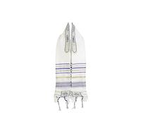 JIAHG Jewish Prayer Shawl Tallit with Tzitzit Traditional Hebrew Worship Blessing Embroidery Synagogue Bar Mitzvah Tallit Jewish Festival Accessories for Men Boys
