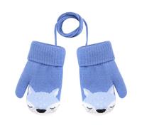 JIAHG Kids Magic Stretch Mittens Baby Boys Girls Winter Knitted Gloves on String Toddlers Cute Cartoon Fox Gloves Outdoor Hands Warmer Children Fleece Lined Ski Cycling Mitts for 1-4
