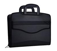 JIAHG Large Business Briefcase Laptop Bag Multi-layer Waterproof Canvas Message Bag A4 Document Bag File Holder Carrying Brief Case for Office Work Father’s Day Gift