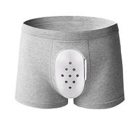 JIAHG Men's Circumcision Underwear Post-Surgery Care Boxer Briefs for Foreskin Cut Protection Breathable Recovery Underwear, Light Grey, XXL