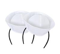 JIAHG Pack of 2 Mini Sailor Hat Headband, White Sailor Cap, Navy Sailor with Hat, Women's Captain's Hat, Sailor Headband for Carnival, Halloween, Cosplay