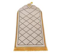JIAHG Prayer Mat Muslim Prayer Rugs Soft Flannel Islamic Prayer Mat Turkish Praying Carpet Large Size Area Rugs Prayer Blankets Ramadan Gift for Kids Adults (Beige for Kids)