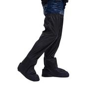JIAHG Rain Pants Motorcycle Electric Scooter Rain Trousers Riding Gear Half Body Rain Suit Pants Waterproof Cycling Long Shoe Covers for Men & Women (UK, Alpha, L, Regular, Regular, Black)
