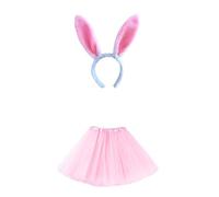 JIAHG Tutu Skirt and Bunny Ears Headband Set Funny Wedding Game Costume Props Easter Plush Bunny Ears Headband for Cosplay Hen Party Halloween