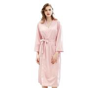 JIAHG Unisex Waffle Cotton Bathrobe for Men Women, Lightweight Kimono Style Spa Robe with Belted Waist & Front Pockets, Soft Loungewear Dressing Gown for Home, Hotel, Travel, Shower