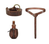Jiahuade Medieval Faux Leather Bag, Medieval Belt, Viking Belt, Leather, Halloween Necromancer Suit