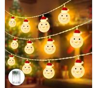 JiajaX Christmas String Lights Battery Operated, 3M 20 LED Snowman String Lights for Christmas Decorations, Gardens, Home, Wedding, Party(Warm White)