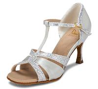 JIAJIA 20519 Women's Satin Sandals Flared Heel Latin Salsa Performance Dance Shoes
