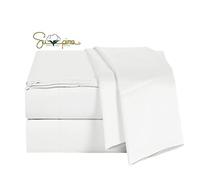 Jiajia Home Textile Bed Sheet Set King Size Sheets 4 Pieces, 600 Thread Count 100% Supima Cotton Sheets, Sateen Weave, Fits Mattress Up to 18",Deep Pocket, Breathable & Fade Resistant