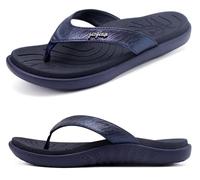 jiajiale Womens Fashion Orthotic Flip Flops Ladies Lightweight Comfortable Thick Cushion Support Yoga Mat Thong Sandals With Plantar Fasciitis Slip On Outdoor for Summer Dark Blue UK3