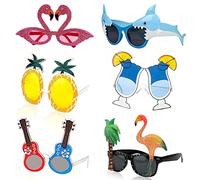 JIAJIAYI Luau Party Sunglasses,9 Pairs Party Glasses,Novelty Funny Hawaiian Eyewear Summer Party Costume Photo Booth Props Fancy Dress Supplies Decoration for Kids Adults