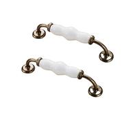 jiajulashou123 2 Pcs Zinc Alloy Cabinet Handle Modern Ceramic Handle Vintage Drawer Handles Wardrobe Door Handle Antique Cupboard Handles for Wardrobe Drawer,Home Decoration,with Screws (B)