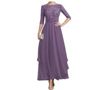 JIAJUPA Mother of The Bride Dresses for Wedding Ankle Length Plus Size Mother of Groom Dress Wedding Guest Gown Dusty Lavender Size 18