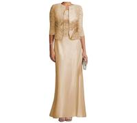 JIAJUPA Mother of The Bride Dresses with Jacket for Wedding Long Plus Size Mother of Groom Dress Wedding Guest Gown Champagne Size 22