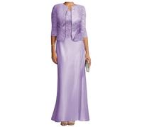 JIAJUPA Mother of The Bride Dresses with Jacket for Wedding Long Plus Size Mother of Groom Dress Wedding Guest Gown Lilac Size 10