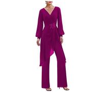JIAJUPA Mother of The Bride Pant Suits for Wedding Pantsuits for Women Dressy Wedding Guest Mother of Groom Pant Suits Plum Size 20