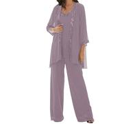 JIAJUPA Mother of The Bride Pant Suits for Wedding Plus Size Mother of Groom Pant Suits for Women Dressy Wedding Formal Mauve Size 22
