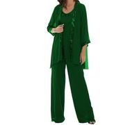 JIAJUPA Mother of The Bride Pant Suits for Wedding Plus Size Mother of Groom Pant Suits for Women Dressy Wedding Formal Green Size 14