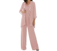 JIAJUPA Mother of The Bride Pant Suits for Wedding Plus Size Mother of Groom Pant Suits for Women Dressy Wedding Formal Dusty Rose Size 14