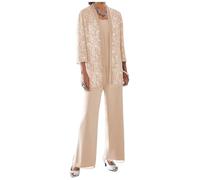 JIAJUPA Mother of The Bride Pant Suits for Wedding Plus Size Mother of Groom Pant Suits for Women Dressy Wedding Formal Champagne Size 30