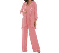JIAJUPA Mother of The Bride Pant Suits for Wedding Plus Size Mother of Groom Pant Suits for Women Dressy Wedding Formal Coral Size 20