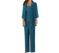 JIAJUPA Mother of The Bride Pant Suits for Wedding Plus Size Mother of Groom Pant Suits for Women Dressy Wedding Formal Guest Gown Teal Size 12