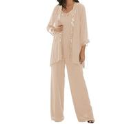 JIAJUPA Mother of The Bride Pant Suits for Wedding Plus Size Mother of Groom Pant Suits for Women Dressy Wedding Formal Champagne Size 20