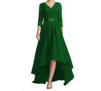JIAJUPA Women's Long Mother of The Bride Dresses with Sleeves for Wedding Plus Size Mother of The Groom Dresses Formal Gown Green Size 14