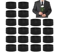 Jiakalamo 20pcs Mourning Arm Band, Elastic Adjustable Funeral Armband, Running Armband for Walking, Hiking and Biking, Captains Band Black Arm bands for Respect Memorial Soccer Basketball