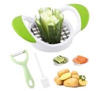 Jiakalamo Hand Press Food Chopper French Fry Maker with Vegetable Peeler Mini Brush Fast Vegetable Potato Slicer Onion Chopper(3pcs)
