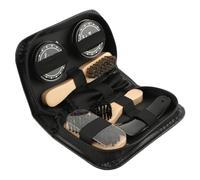 Jiakalamo Shoe Shine Polish Kit with Wooden Brushes and Storage Case | Portable Shoe Cleaning Care Set with for Leather Boots, Shoes, Handbags, Car Seats & Furniture
