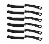 JIAKEBEI Crevice Cleaning Brush - Hard Bristle Gap & Grout Cleaning Tool - 6 Pack (Black, Plastic)