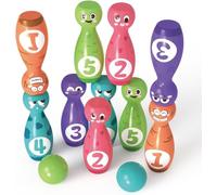 Jiakora Kids Bowling Friends Play Set and Game with 10 Bowling Pins and Two Balls, Fun Sports Games, Outside or Indoor Games, Easter Basket Stuffers Gifts for Kids
